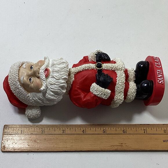 Santa Claus Christmas Bobble Head Doll Figure Bobble Dobbles Handpainted 2002 - Picture 9 of 9
